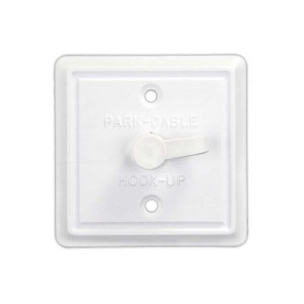 Jr Products SQUARE CABLE TV PLATE, POLAR WHITE 47795 - main